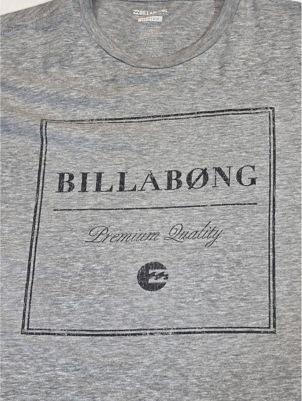 Billabong Men's Medium Gray Premium Quality Graphic T-Shirt
